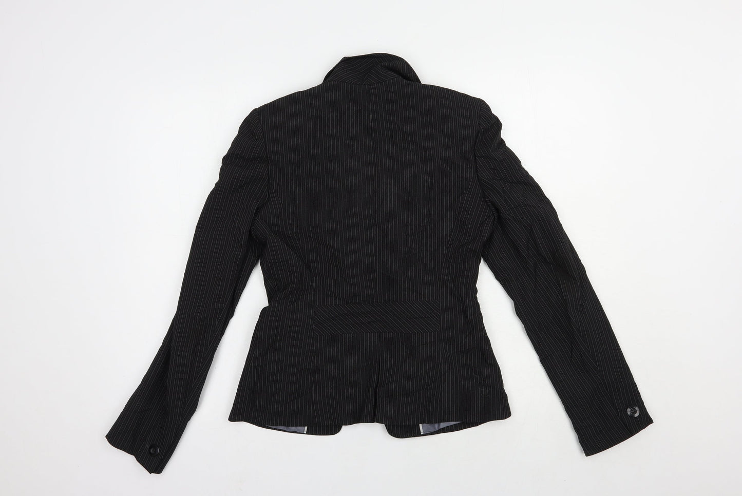Dorothy Perkins Womens Black Striped  Jacket Blazer Size 8  Button