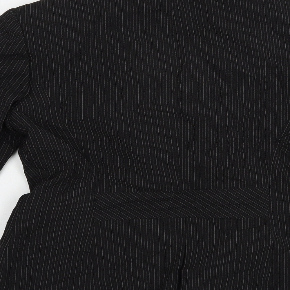 Dorothy Perkins Womens Black Striped  Jacket Blazer Size 8  Button