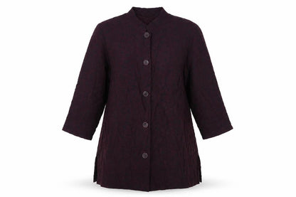 Essence Womens Purple Floral  Jacket Blazer Size L  Button