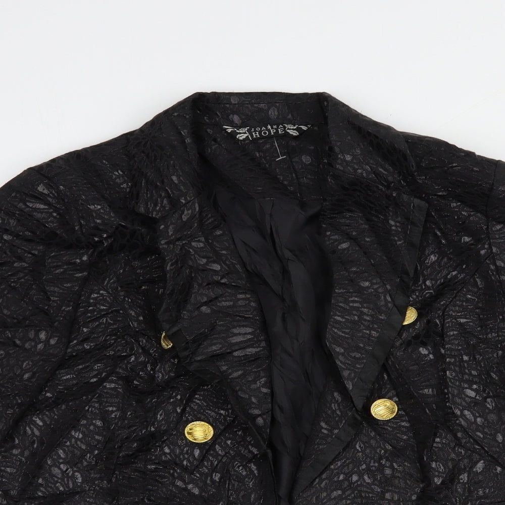 Joanna Hope Womens Black Floral  Jacket Blazer Size 14