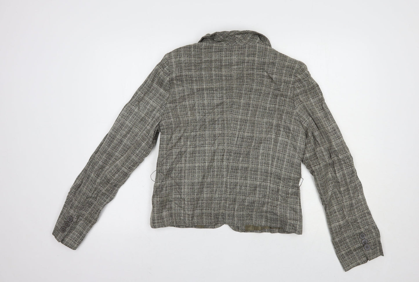 Atmosphere Womens Grey Plaid  Jacket Blazer Size 12  Button
