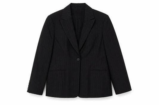 Atmosphere Womens Black Striped  Jacket Blazer Size 16  Button
