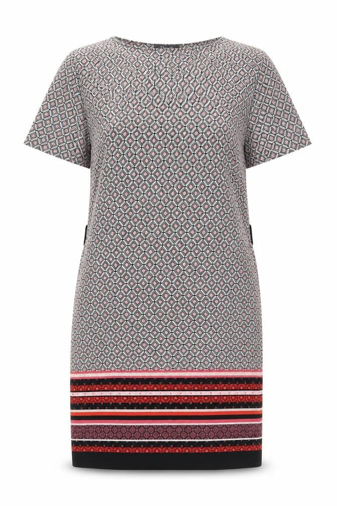 Primark Womens Multicoloured Geometric Polyester A-Line  Size 8  Round Neck