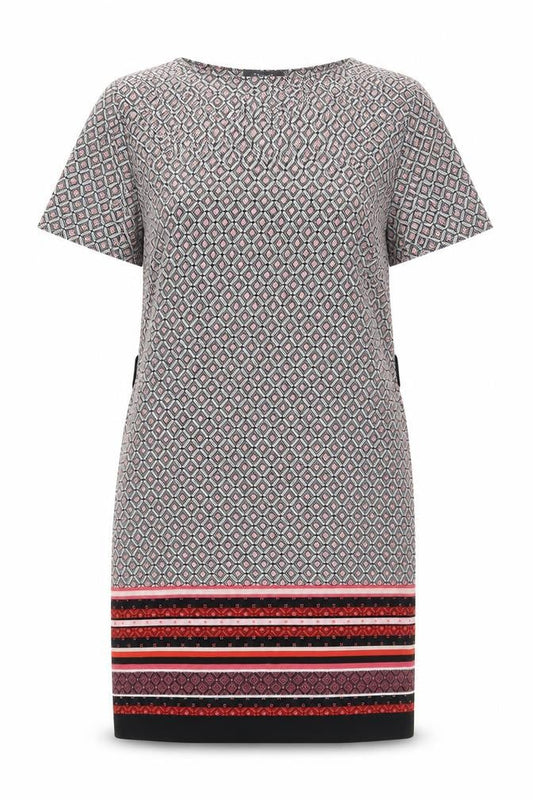 Primark Womens Multicoloured Geometric Polyester A-Line  Size 8  Round Neck
