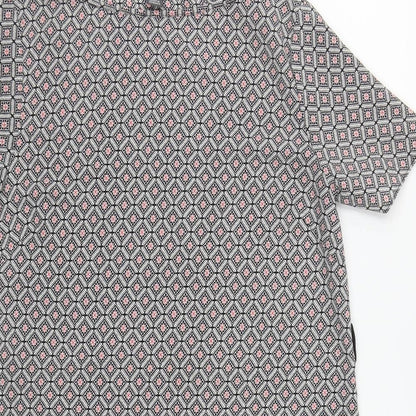Primark Womens Multicoloured Geometric Polyester A-Line  Size 8  Round Neck