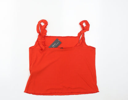New Look Womens Orange  Polyester Cropped Tank Size 18 Square Neck