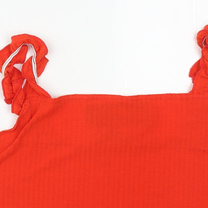 New Look Womens Orange  Polyester Cropped Tank Size 18 Square Neck