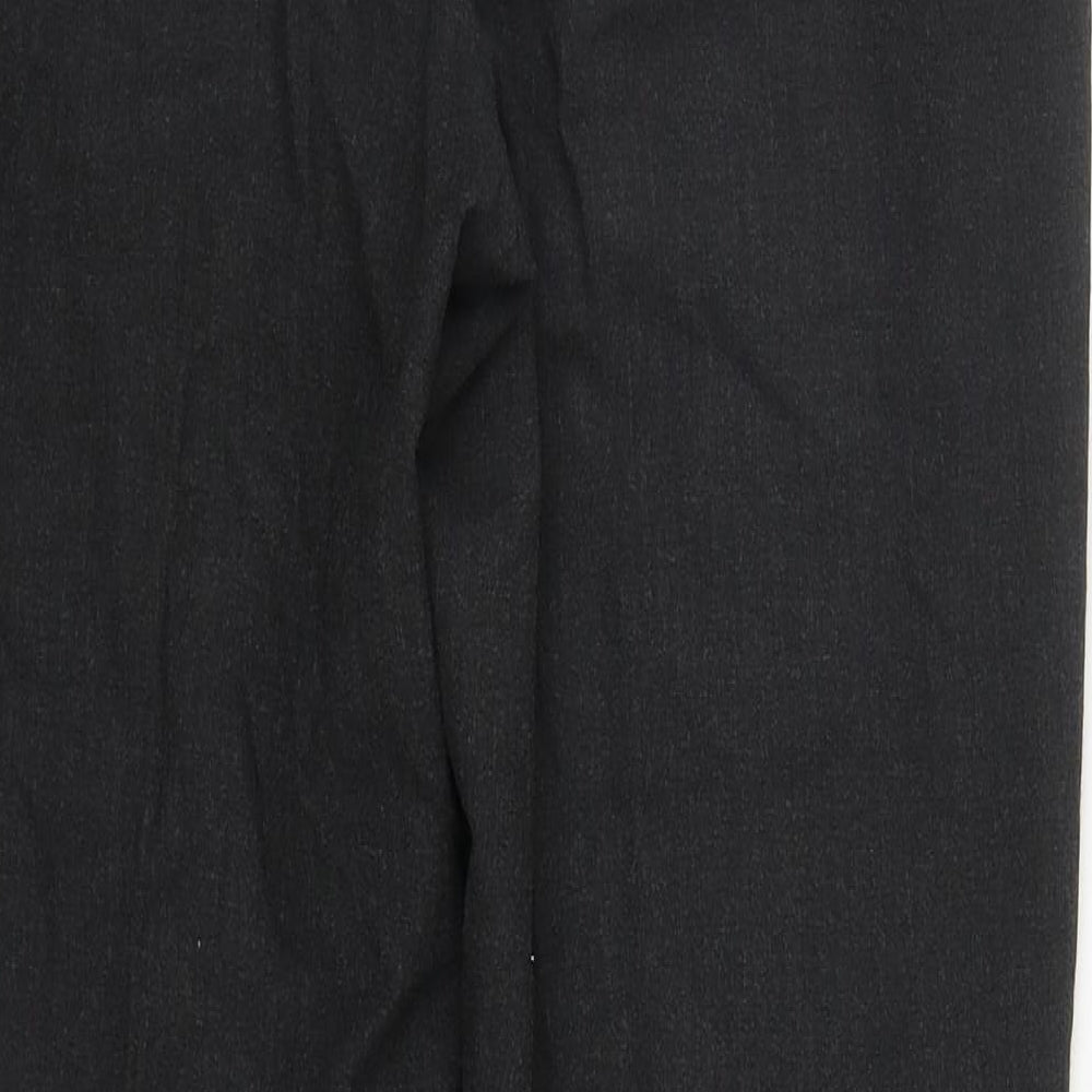 Marks and Spencer Womens Grey  Cotton Trousers  Size 16 L27 in Regular Zip