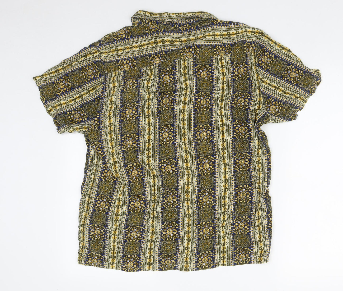 Brave Soul Womens Multicoloured Geometric Polyester Basic Button-Up Size XL Collared