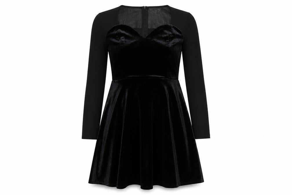 Boohoo Womens Black  Polyester Fit & Flare  Size 10  V-Neck Zip