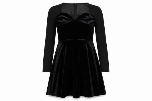 Boohoo Womens Black  Polyester Fit & Flare  Size 10  V-Neck Zip