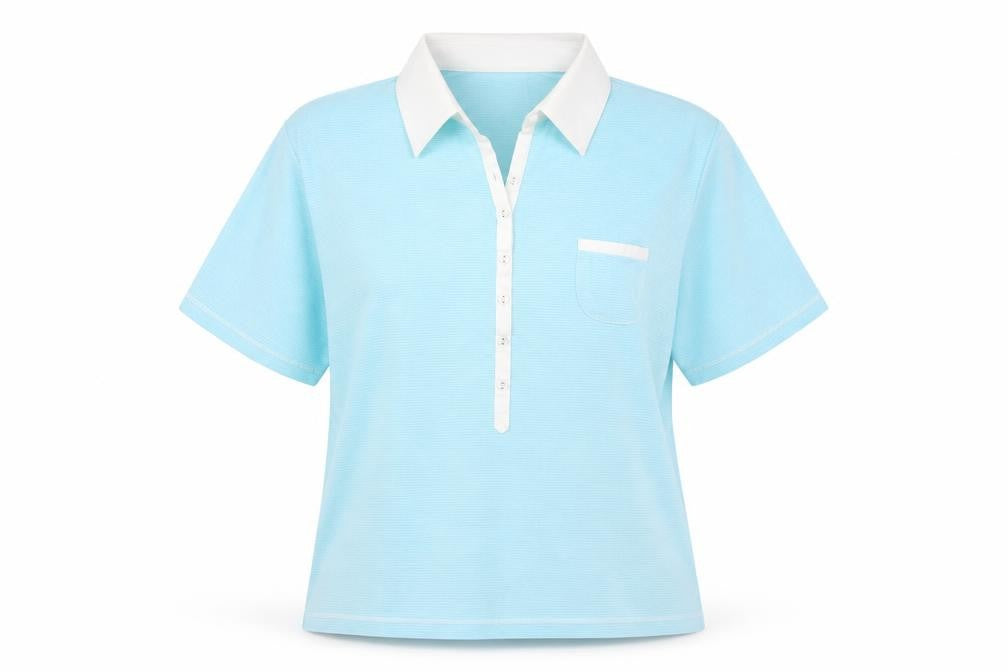 Fabrizo Womens Blue  Polyester Basic Polo Size XL Collared