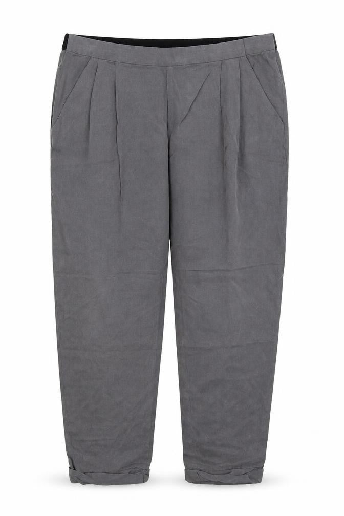 Monogram Womens Grey  Lyocell Trousers  Size 14 L26 in Regular Hook & Eye