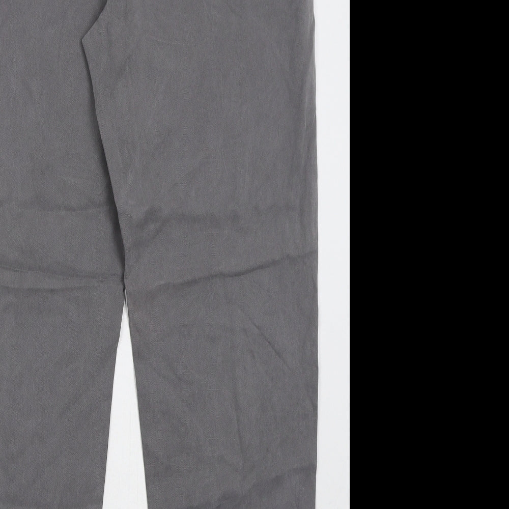 Monogram Womens Grey  Lyocell Trousers  Size 14 L26 in Regular Hook & Eye