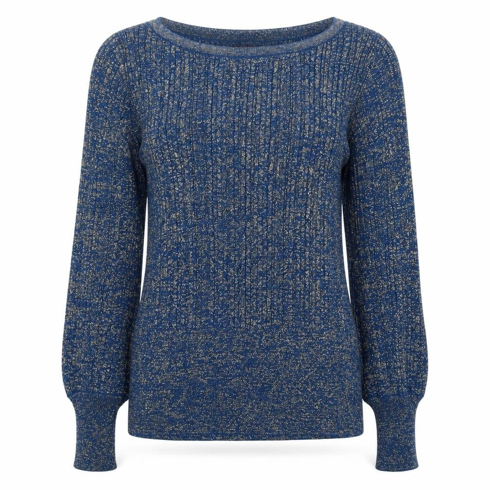 Marks & Spencer Womens Blue Boat Neck  Viscose Pullover Jumper Size S
