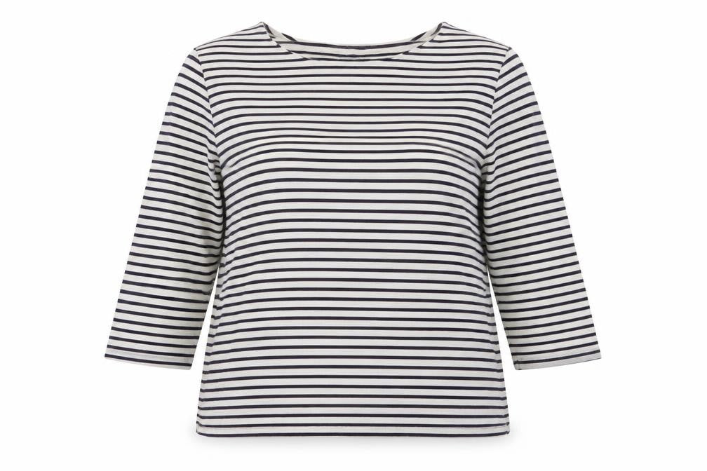 Marks & Spencer Womens White Striped Viscose Pullover Sweatshirt Size 16  Pullover