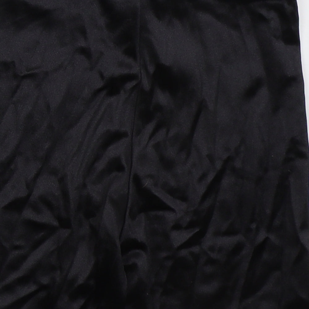 Topshop Womens Black  Nylon Biker Shorts Size 8 L5 in Regular
