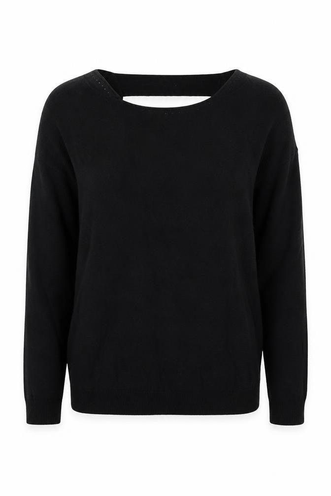 NEXT Womens Black Boat Neck  Viscose Pullover Jumper Size 10