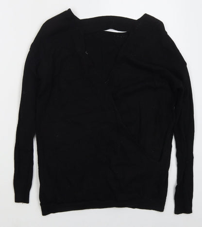 Next Womens Black Boat Neck  Viscose Pullover Jumper Size 10