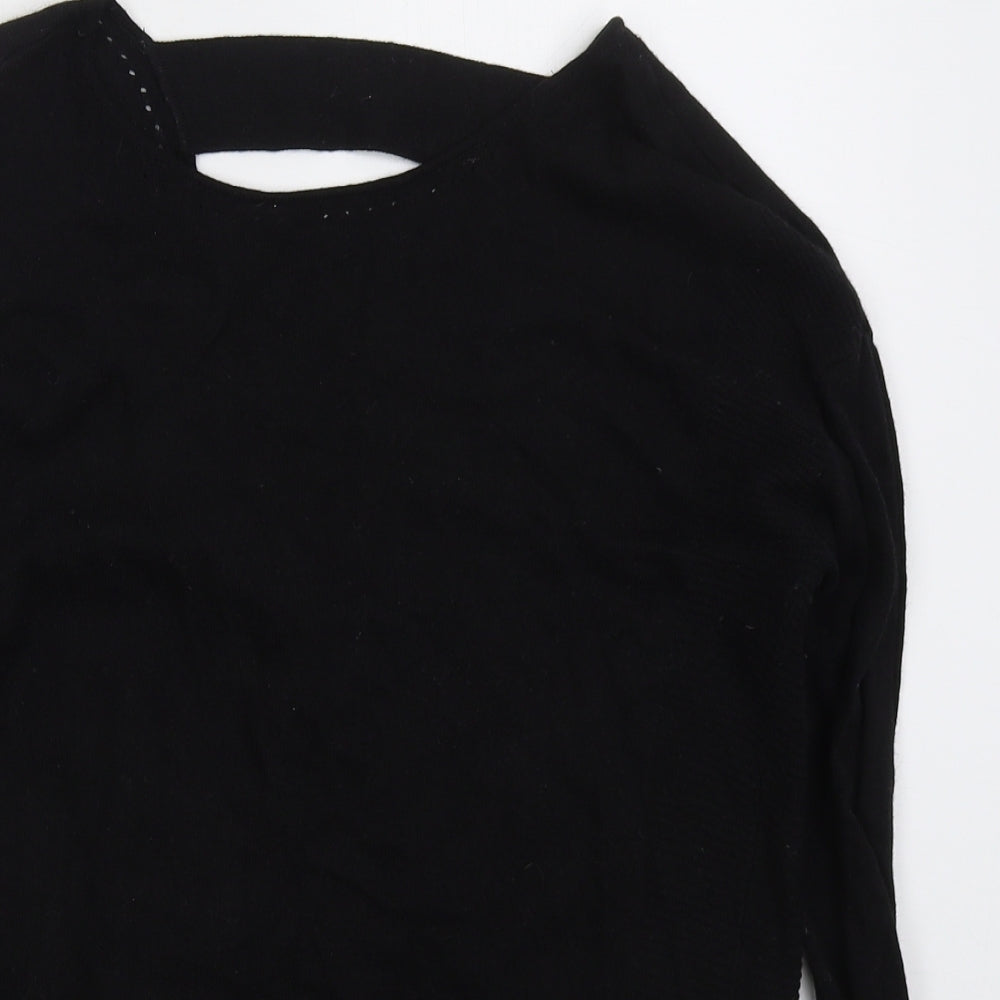 NEXT Womens Black Boat Neck  Viscose Pullover Jumper Size 10
