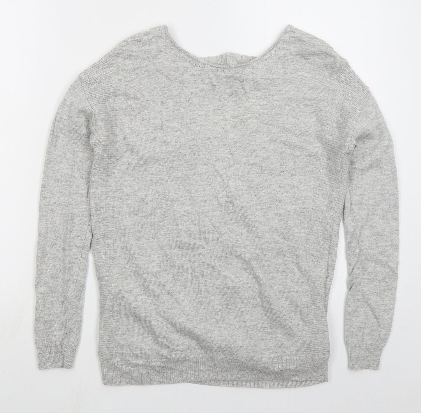 NEXT Womens Grey Boat Neck  Viscose Pullover Jumper Size 10