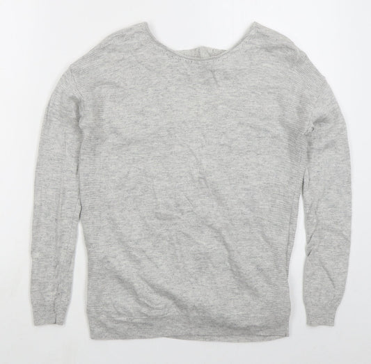 NEXT Womens Grey Boat Neck  Viscose Pullover Jumper Size 10