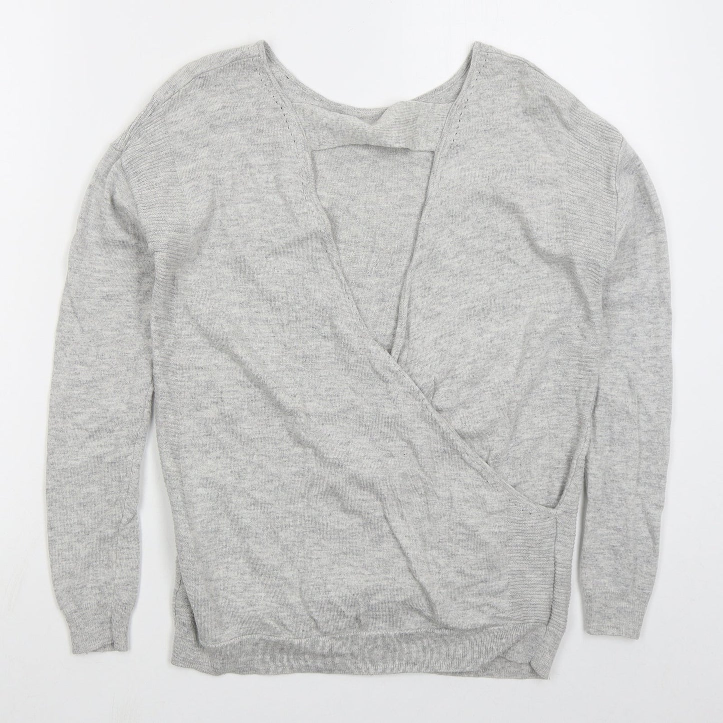 NEXT Womens Grey Boat Neck  Viscose Pullover Jumper Size 10