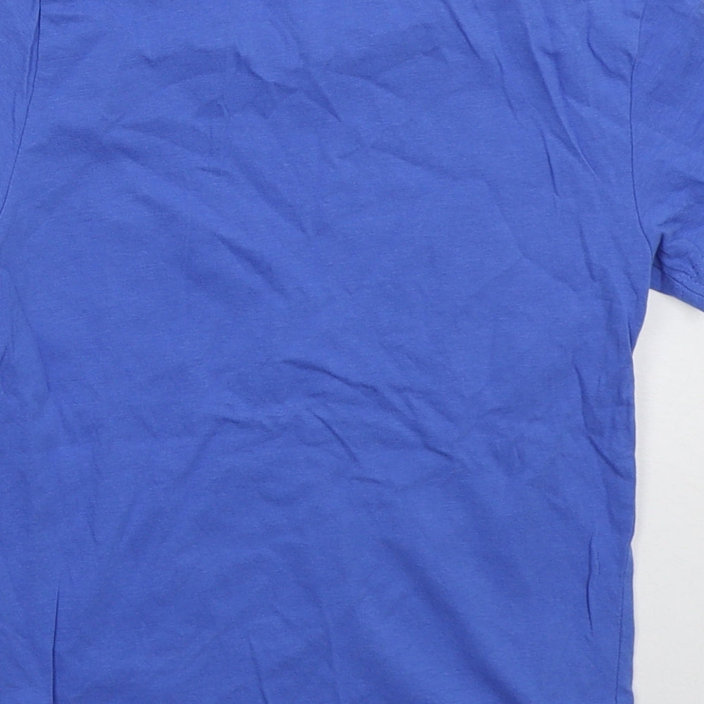 Primark Boys Blue  Cotton Basic T-Shirt Size 5-6 Years Crew Neck Pullover - Team Player