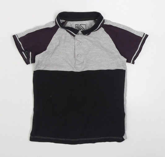 Matalan Boys Grey  Cotton Basic Polo Size 6 Years Collared Pullover