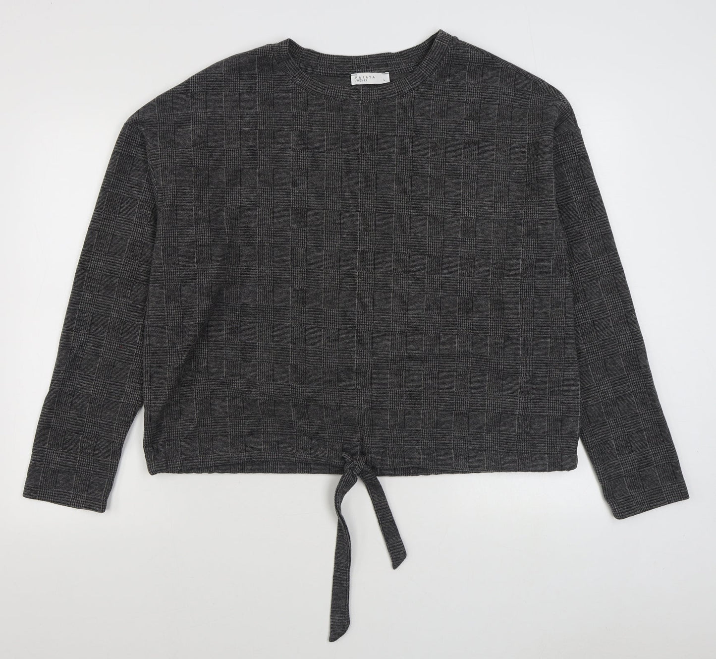 Matalan Womens Grey Plaid Polyester Pullover Sweatshirt Size L  Pullover