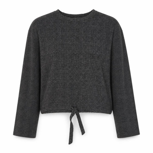 Matalan Womens Grey Plaid Polyester Pullover Sweatshirt Size L  Pullover