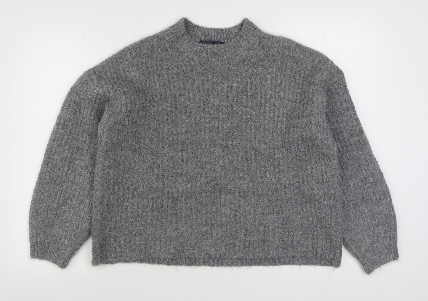 Marks and Spencer Womens Grey High Neck  Acrylic Pullover Jumper Size M