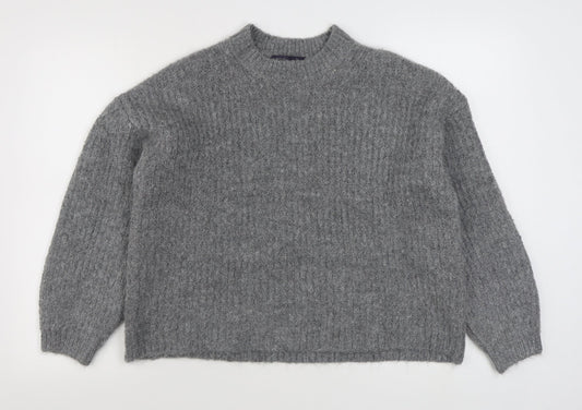 Marks and Spencer Womens Grey High Neck  Acrylic Pullover Jumper Size M