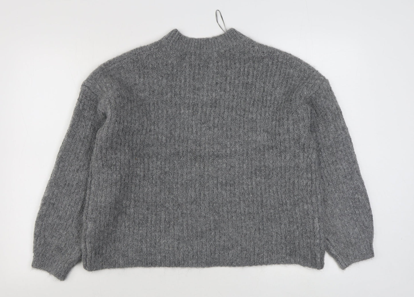 Marks and Spencer Womens Grey High Neck  Acrylic Pullover Jumper Size M