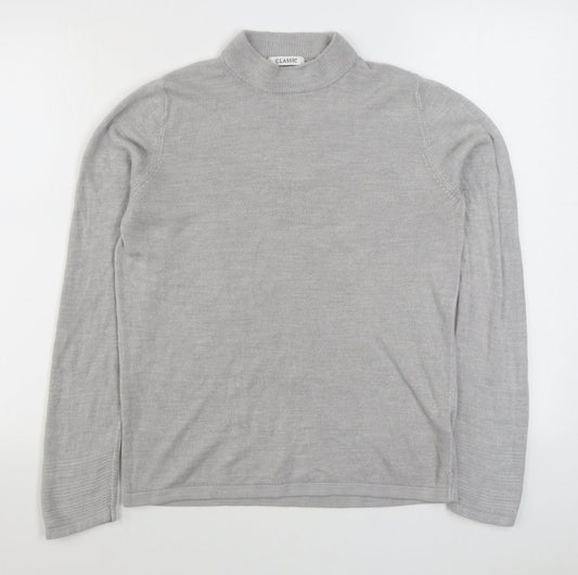 Marks and Spencer Womens Grey Round Neck  Acrylic Pullover Jumper Size 12