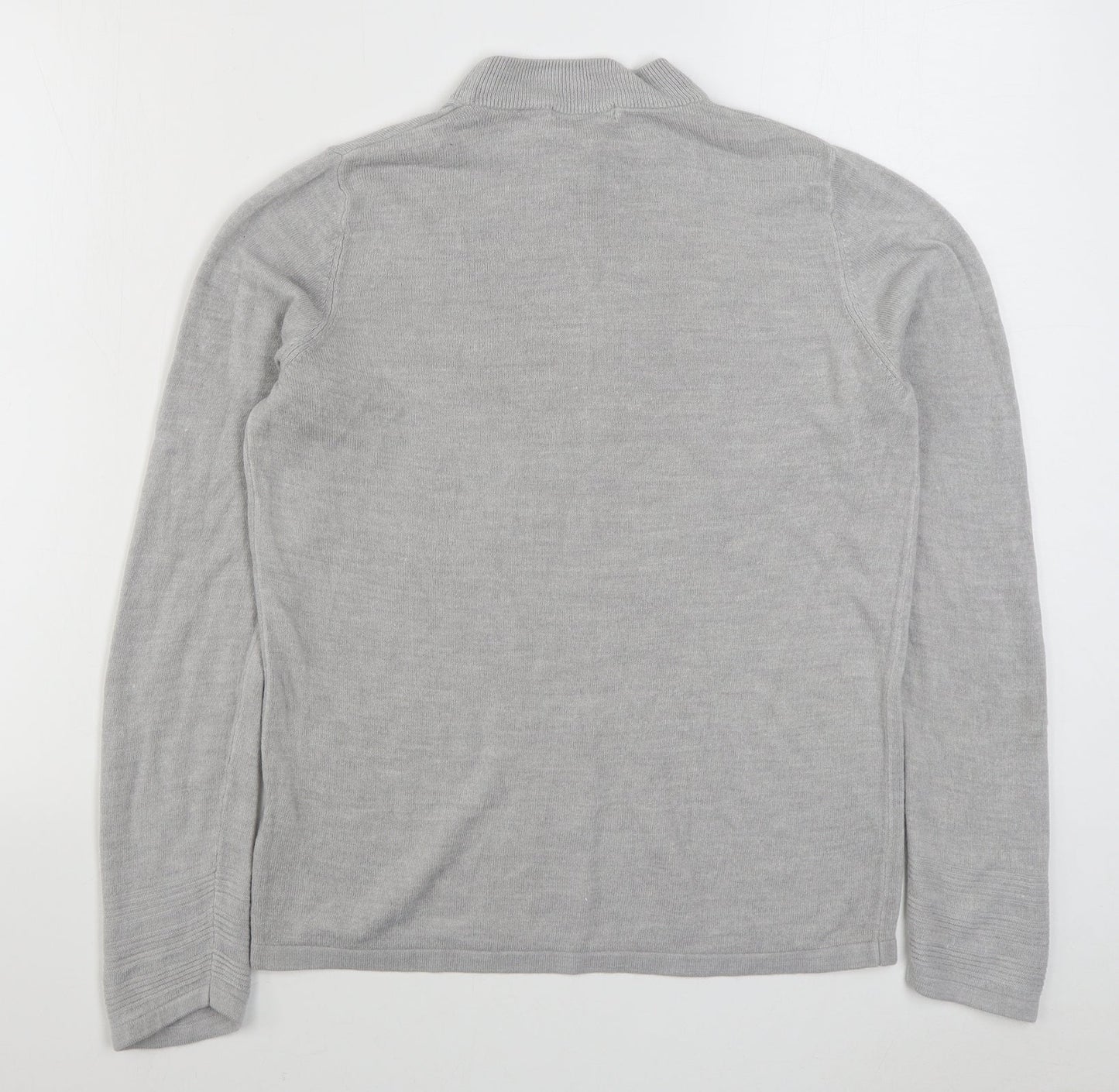 Marks and Spencer Womens Grey Round Neck  Acrylic Pullover Jumper Size 12