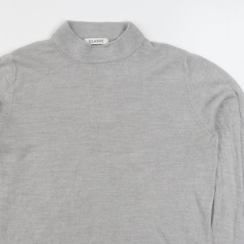 Marks and Spencer Womens Grey Round Neck  Acrylic Pullover Jumper Size 12