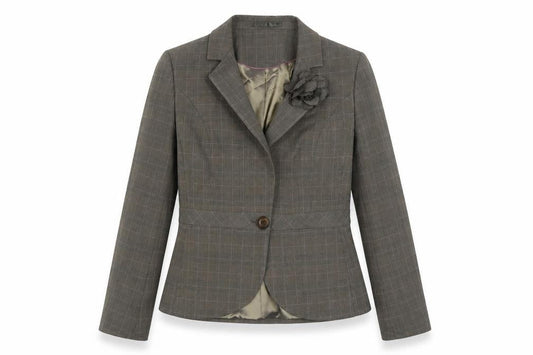 Next Womens Brown Plaid  Jacket Blazer Size 10  Button