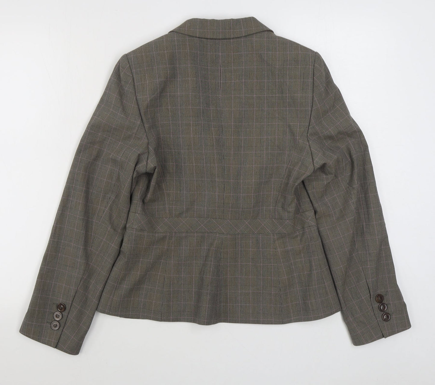 NEXT Womens Brown Plaid  Jacket Blazer Size 10  Button