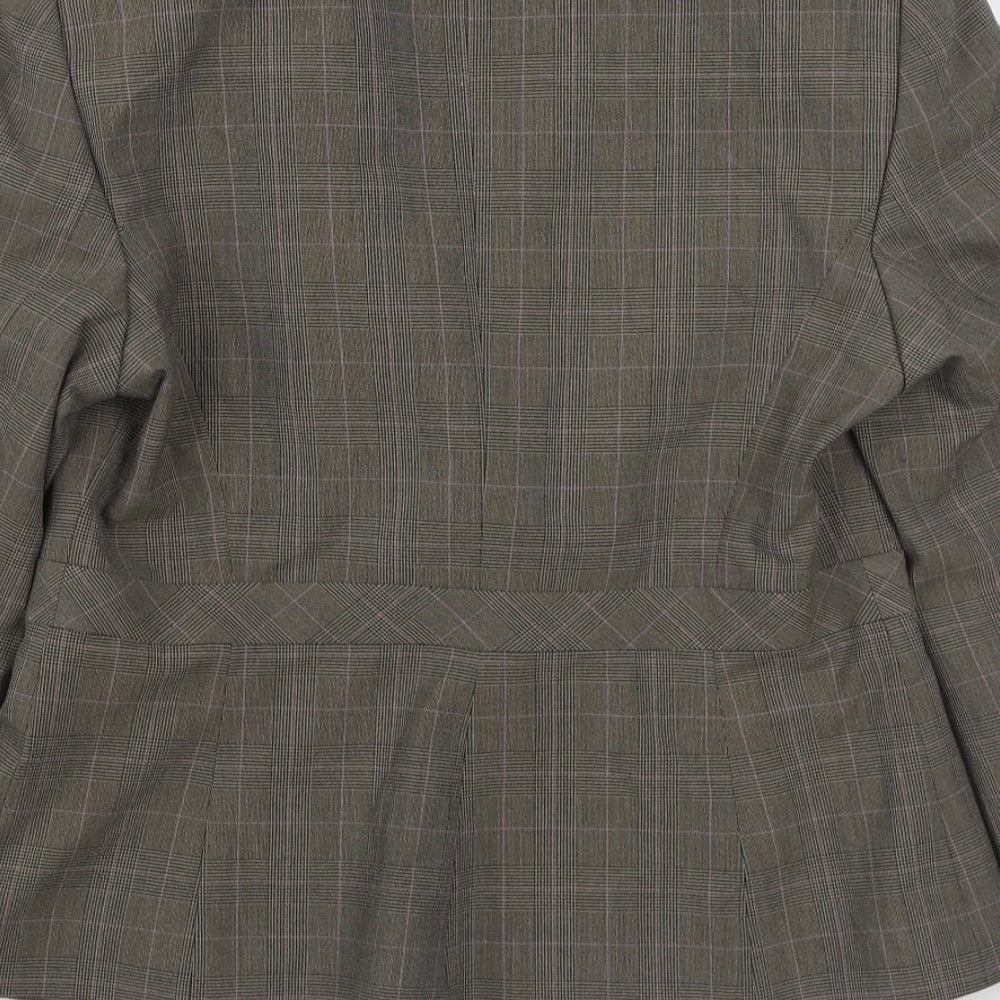 NEXT Womens Brown Plaid  Jacket Blazer Size 10  Button