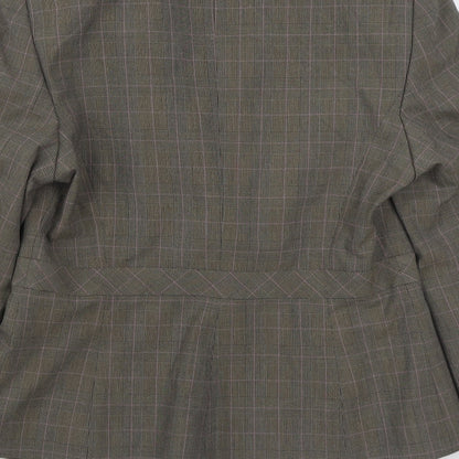 Next Womens Brown Plaid  Jacket Blazer Size 10  Button