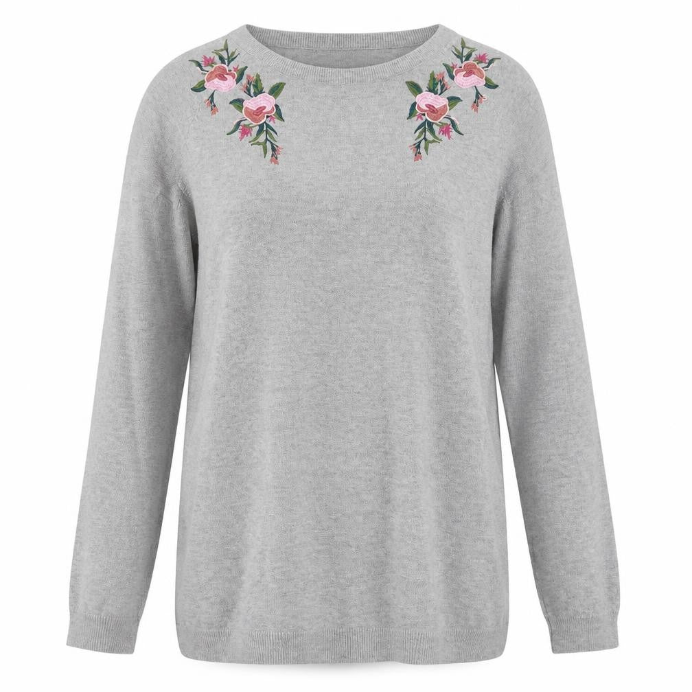 Dorothy Perkins Womens Grey Round Neck  Viscose Pullover Jumper Size 16