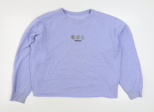 Hollister Womens Purple  Cotton Pullover Sweatshirt Size M  Pullover