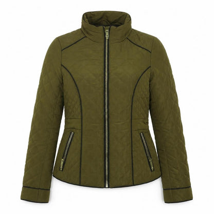 River Island Womens Green   Quilted Coat Size 6  Zip