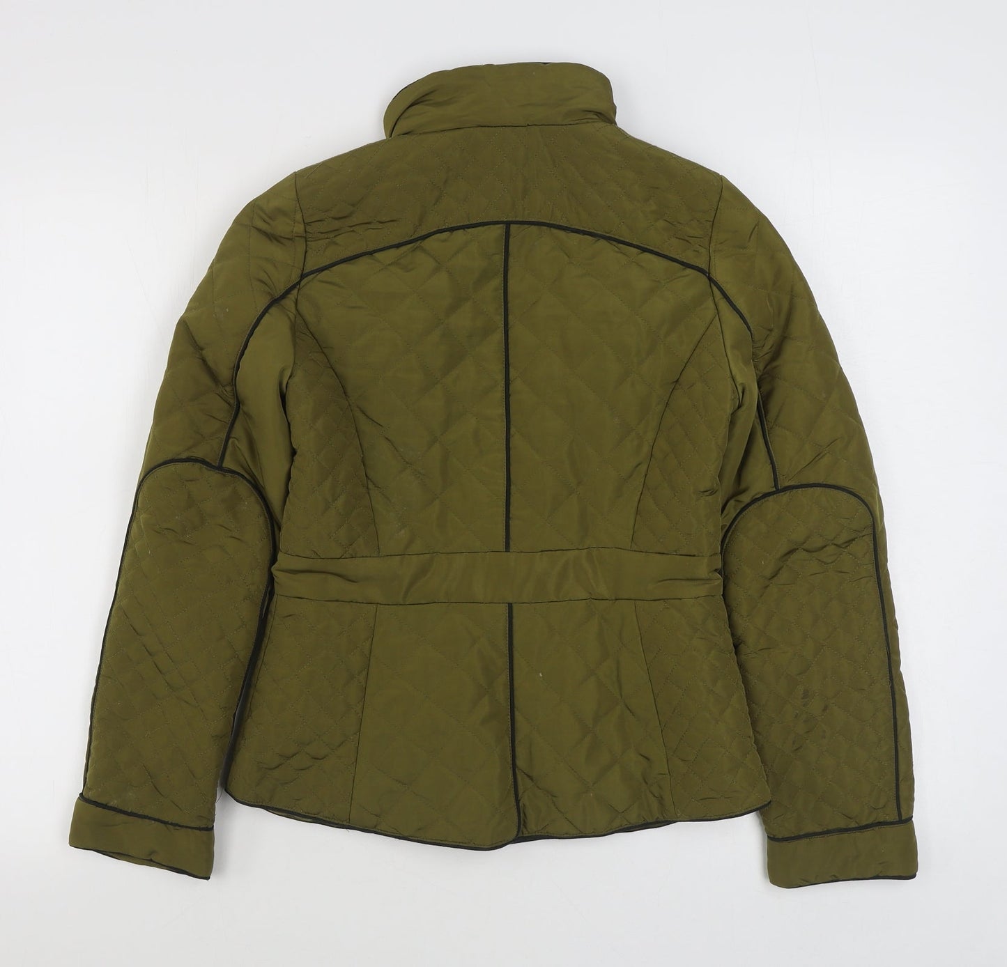 River Island Womens Green   Quilted Coat Size 6  Zip