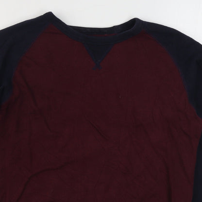 Uniqlo Mens Red  Cotton Pullover Sweatshirt Size S
