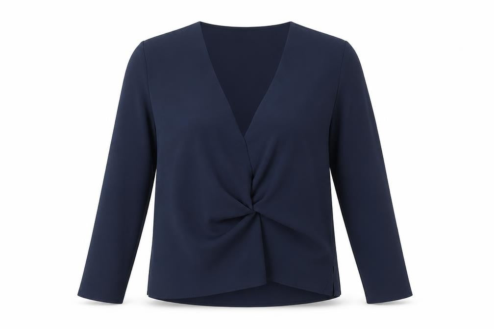 George Womens Blue  Polyester Basic Blouse Size 8 V-Neck