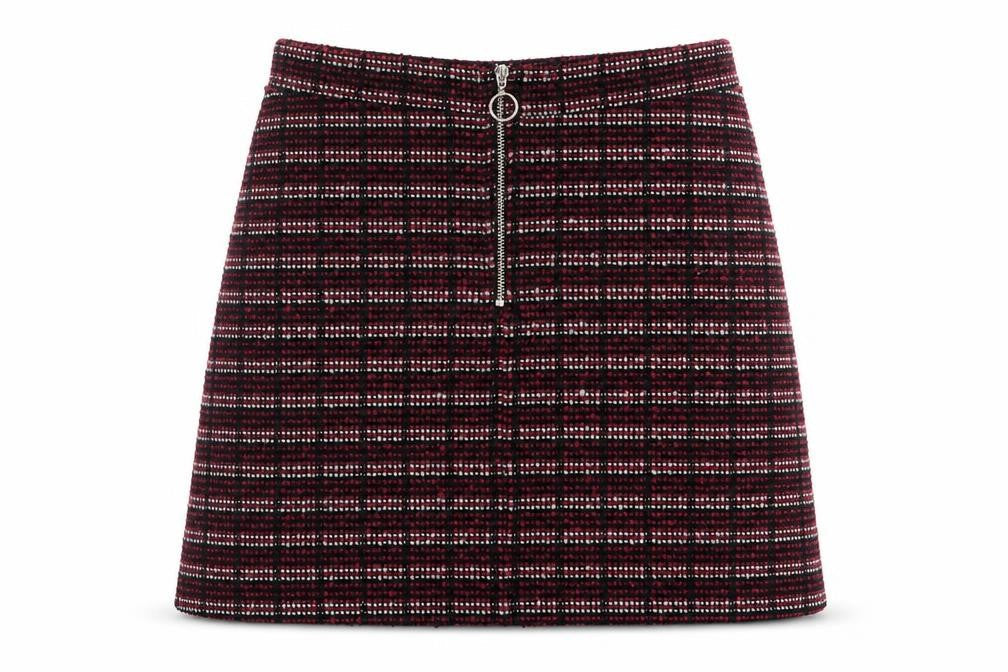 Primark Womens Purple Geometric Cotton A-Line Skirt Size 8   Zip