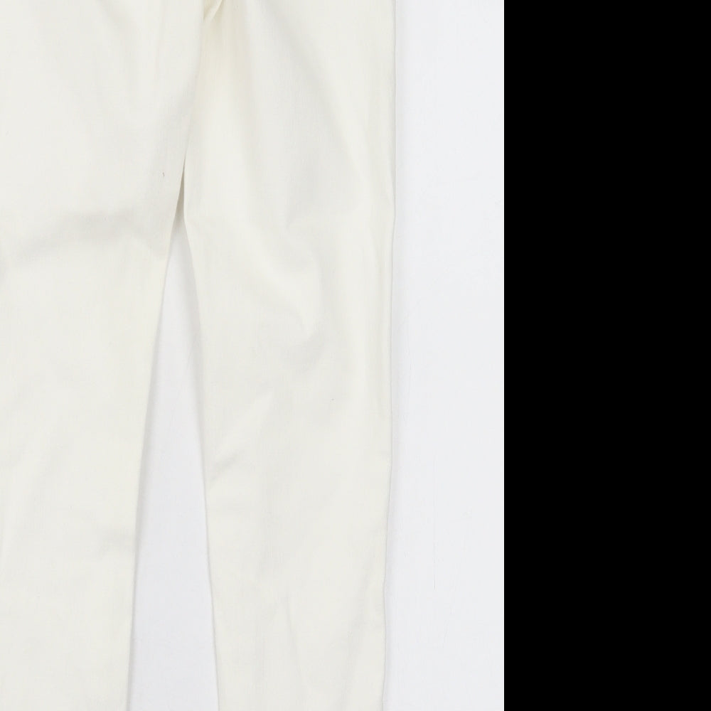 NEXT Womens White  Cotton Skinny Jeans Size 10 L26 in Regular Button