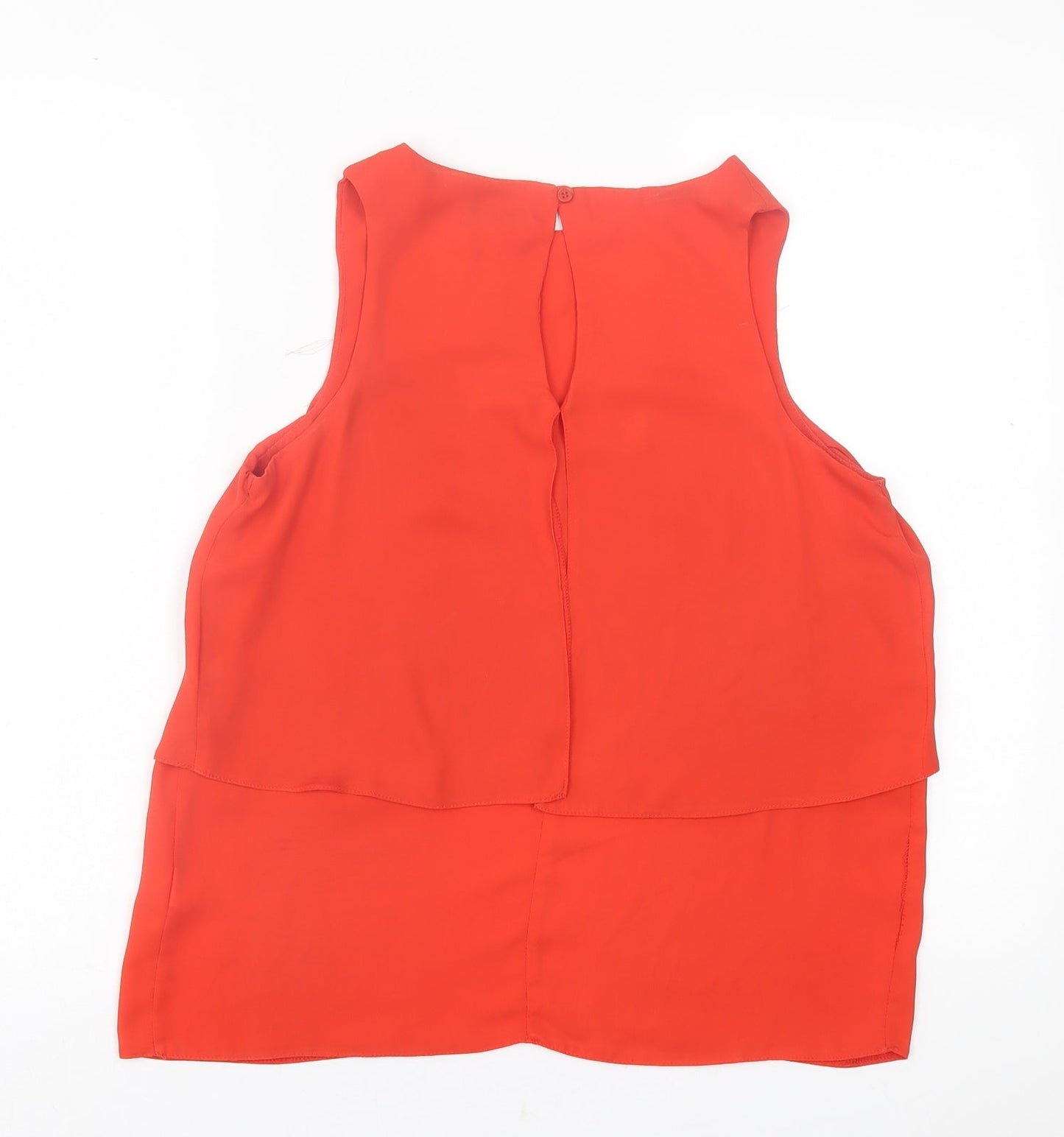 F&F Womens Red  Polyester Basic Tank Size 10 Crew Neck